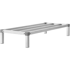 Aluminum Dunnage Rack, 48 x 20 Commercial Food Floor Rack, 8 Off the Floor, 1000 lbs Capacity All-Welded Aluminum Storage Rack, for Storage in Restaurants, Kitchens, Garages and Vehicles