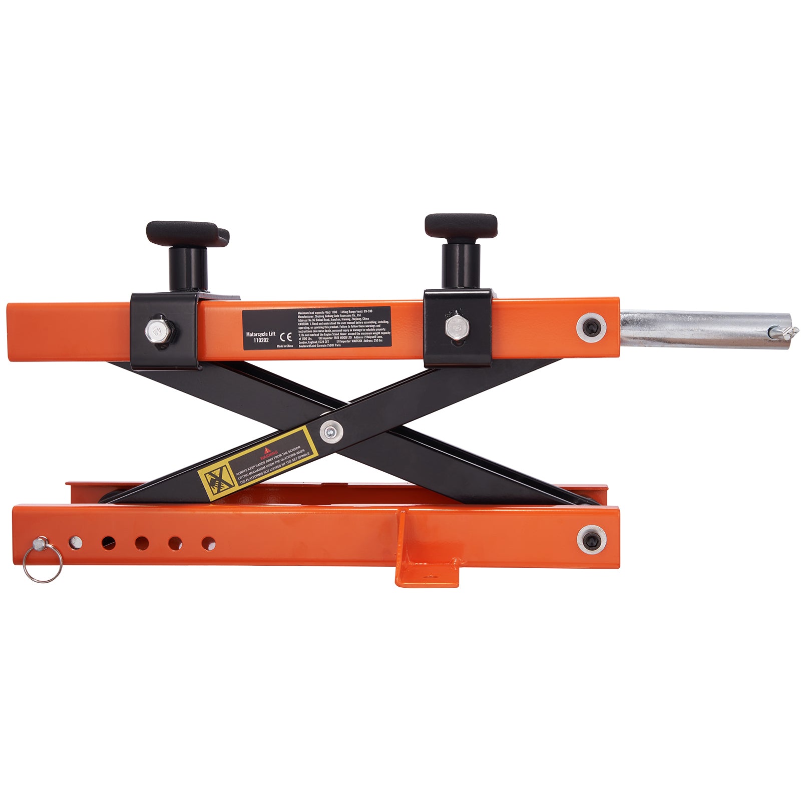Motorcycle Lift, 500 kg Motorcycle Center Scissor Lift Jack with Saddle & Safety Pin, Steel Motorcycle Jack Hoist Stand for Street Bikes, Cruiser Bikes, Touring Motorcycles