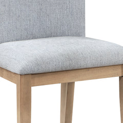 Caspian Set of 2 Gray Linen and Oak Finish 19" Dining Chair