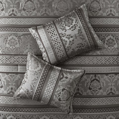 7 Piece Jacquard Comforter Set Grey Queen