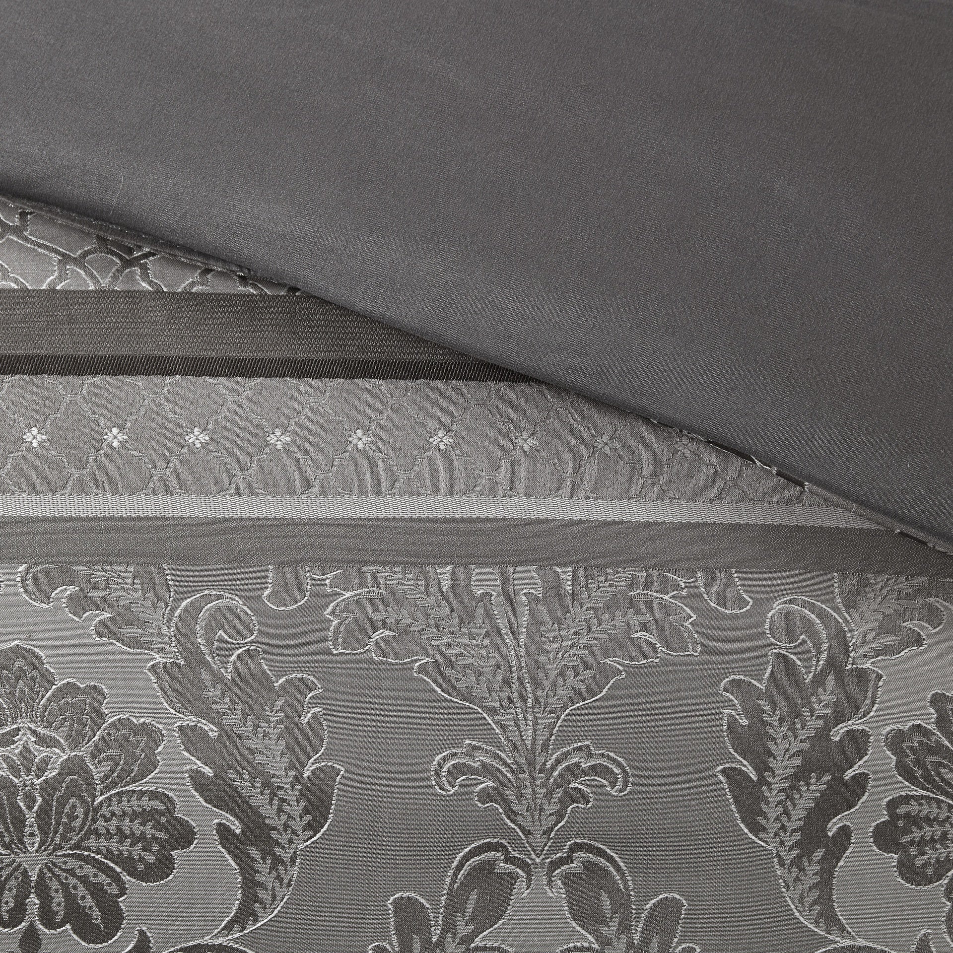 7 Piece Jacquard Comforter Set Grey Queen