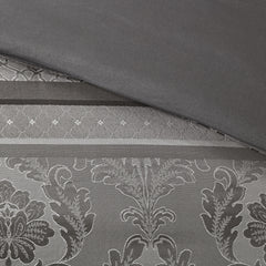 7 Piece Jacquard Comforter Set Grey Queen