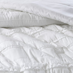 5 Piece Microfiber Ruffled Comforter Set White Cal King