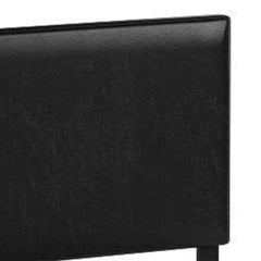 Shirin Queen Size Bed, Wood, Nailhead Trim, Upholstered Headboard, Black