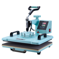 Heat Press Machine 12x15 in 5 in 1 with 30oz Tumbler Press T-Shirts Mint Green