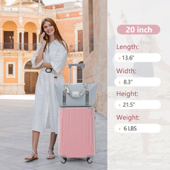 20 Inch Carry On Luggage Set 3 Piece with Spinner Wheels, Lightweight Hardshell ABS Suitcase for Weedend Getaways, Business Travel