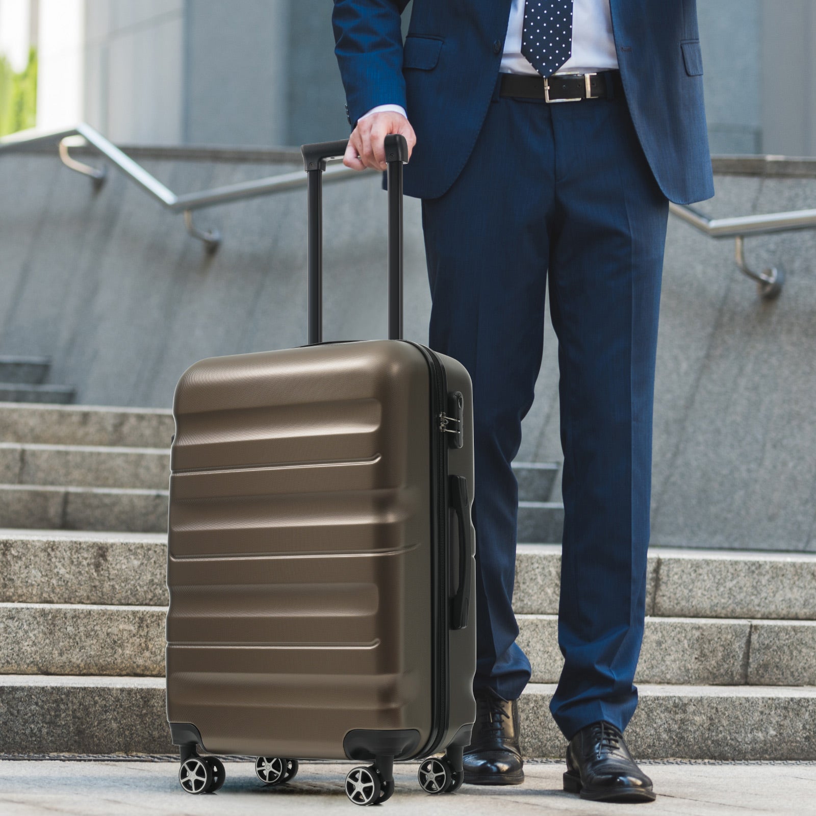 6-Piece ABS Hardshell Luggage Set - Lightweight & Durable Suitcases with Dual Spinner Wheels, Carry-On & Check-In Sizes for Travel & Business
