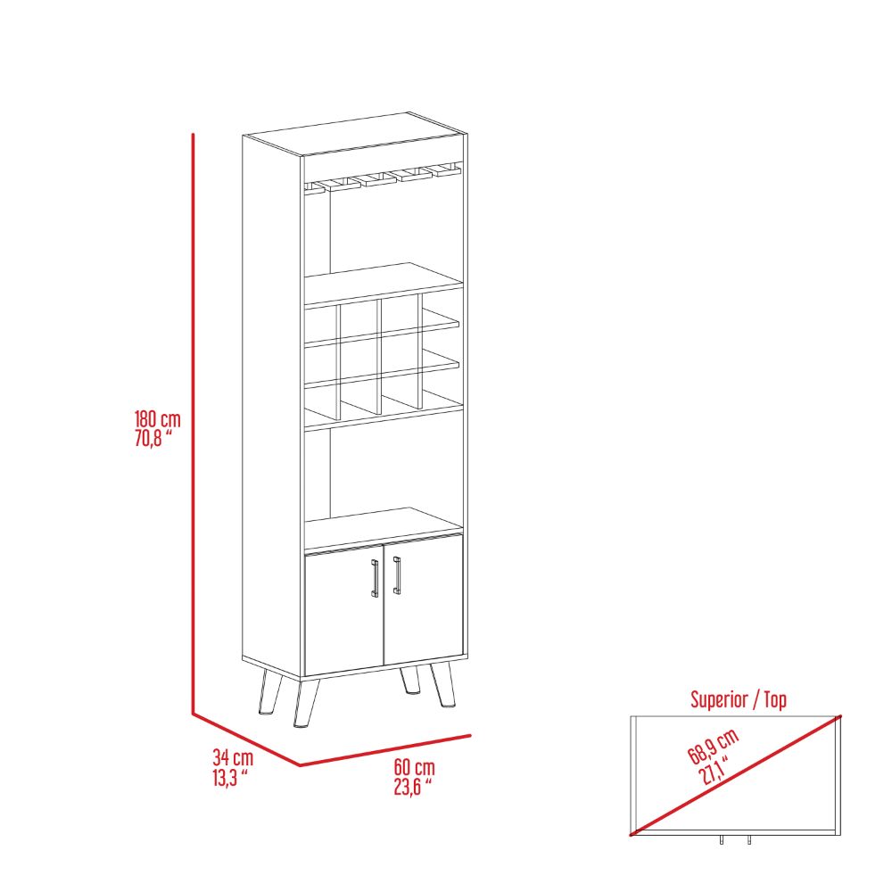 Bar Cabinet Bull, Living Room, Dark Walnut