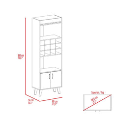 Bar Cabinet Bull, Living Room, Dark Walnut
