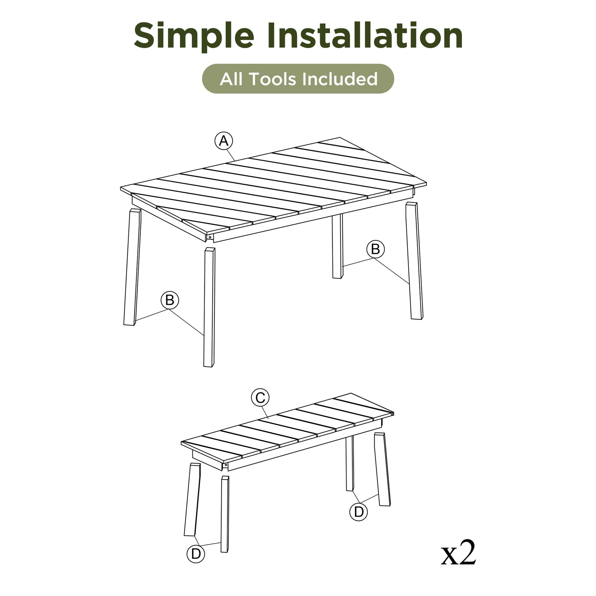 GO 3 Pieces Acacia Wood Table Bench Dining Set For Outdoor & Indoor Furniture With 2 Benches, Picnic Beer Table for Patio, Porch, Garden, Poolside, Natural