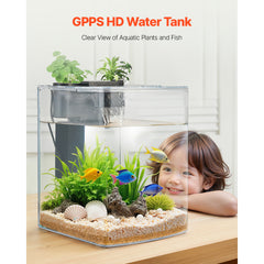 2 Gallon Fish Tank Aquarium Smart Arch Clear GPPS 3 Color Self Cleaning