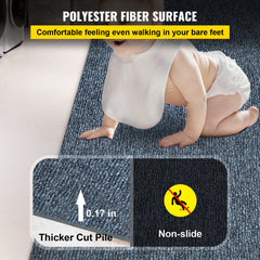 Gray Marine Carpet 6 ft x 29.5 ft, Boat Carpet Rugs, Indoor Outdoor Rugs for Patio Deck Anti-Slide TPR Water-Proof Back Outdoor Marine Carpeting Outdoor Carpet
