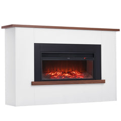 65.5 inch Freestanding Fireplaces, 1500W 5120BTU Fake Electric Fireplace Stove Heater with Mantel, Overheating Protection, Adjustable Flames,Timer, Remote, for Living Room,Bedroom