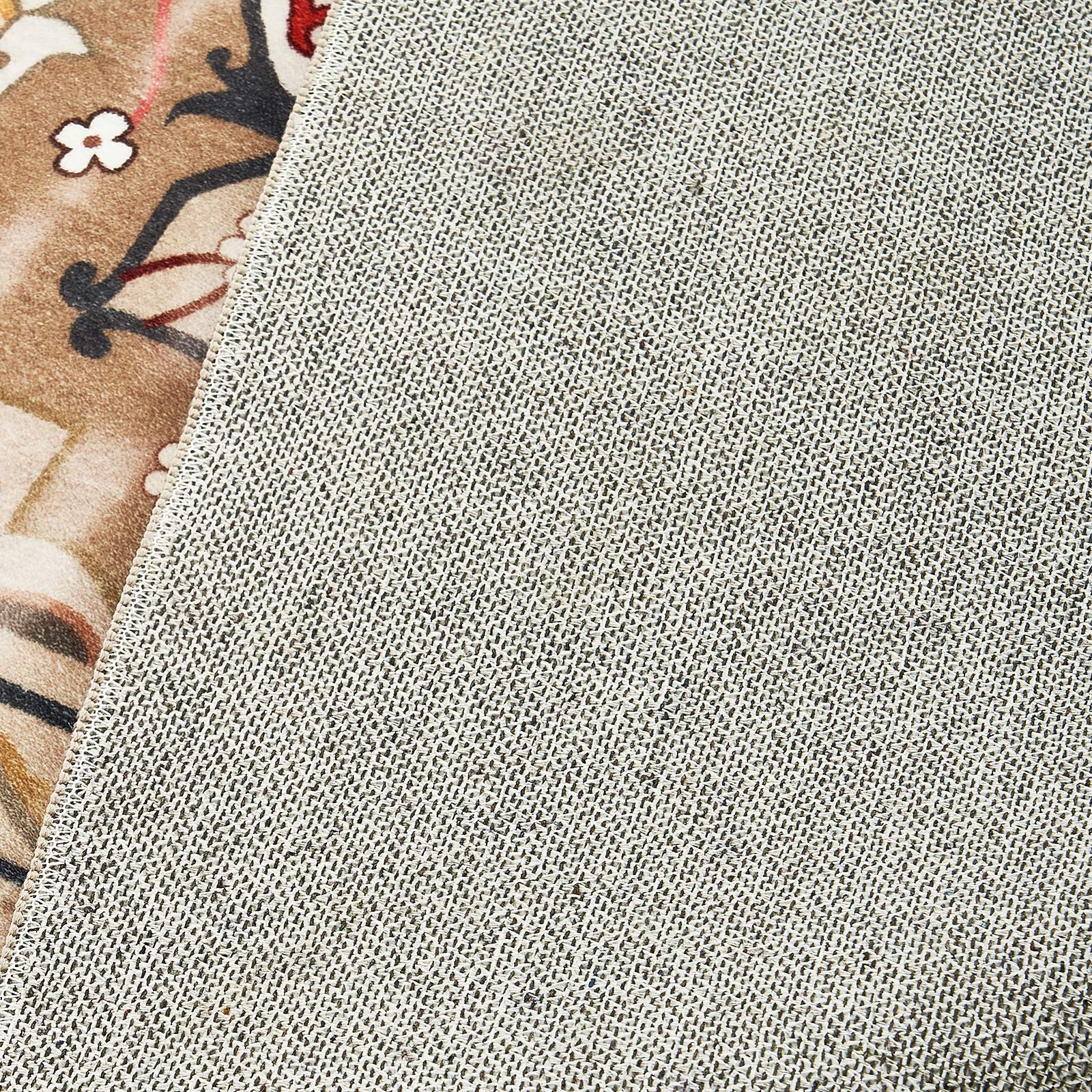 Large Area Rug 7.5x9.5 ft Anti-Skid Tear-Resistant Floor Mat Vintage Brown Green