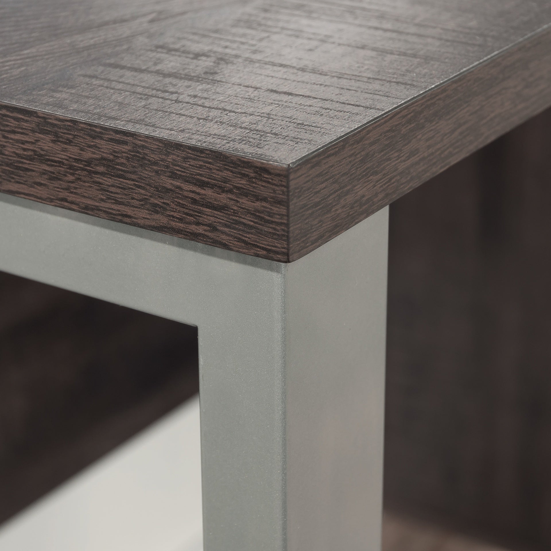 Desk with Drawer and Productivity Design, Dark Brown finish
