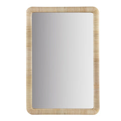 Natural Rattan Rectangle Wall Mirror Natural See below