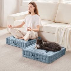 Poly Chenille Square Floor Pillow Cushion-24x24"