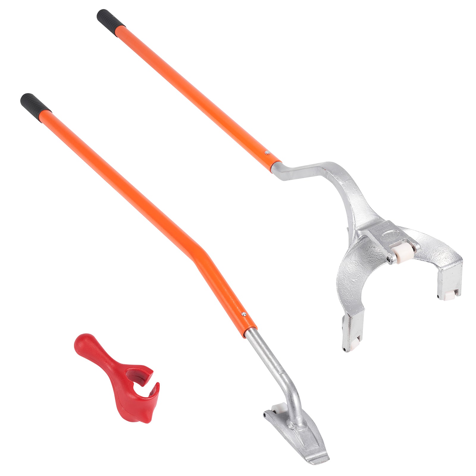 Tire Mount Demount Tool, 22.5"-24.5" Manual Steel Tire Changer Mount Demount Removal Tool, with Extra Bead Keeper, Tubeless Truck Bead Breaker, 3 PCS Tire Changing Tools, Orange