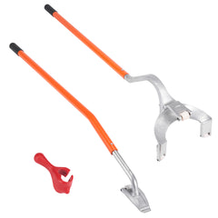 Tire Mount Demount Tool, 22.5"-24.5" Manual Steel Tire Changer Mount Demount Removal Tool, with Extra Bead Keeper, Tubeless Truck Bead Breaker, 3 PCS Tire Changing Tools, Orange