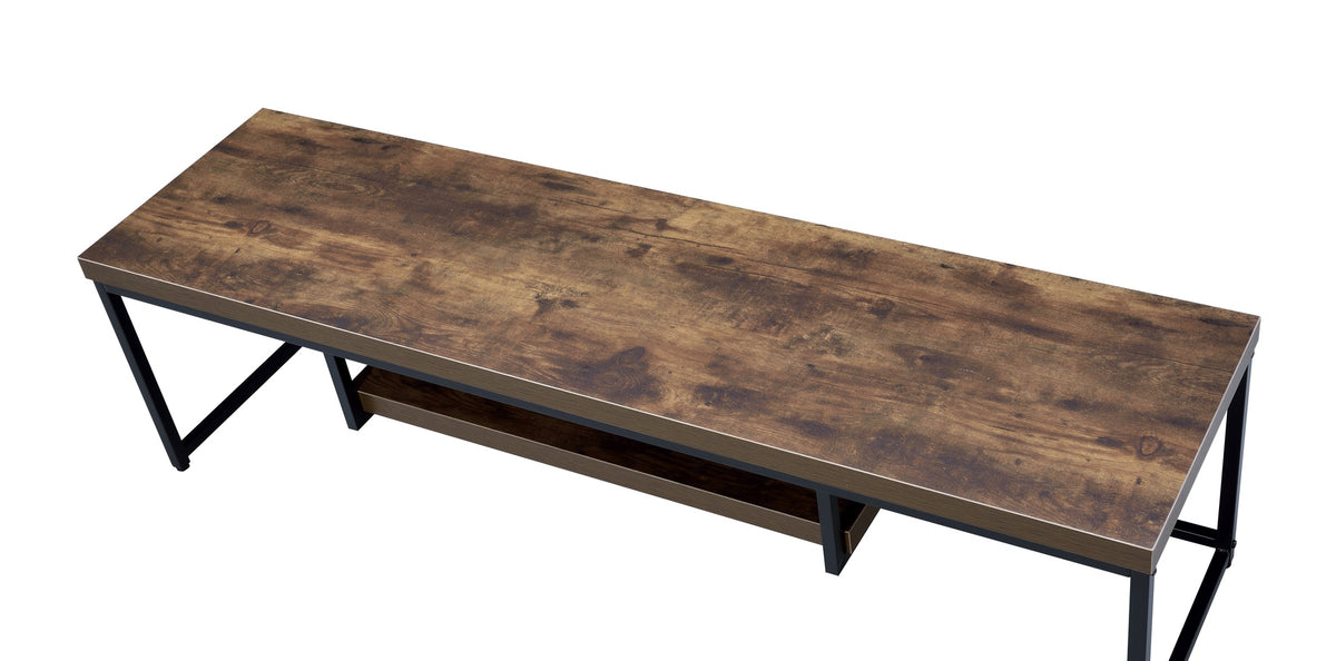 Bob Weathered Oak & Black Metal Finish TV Stand