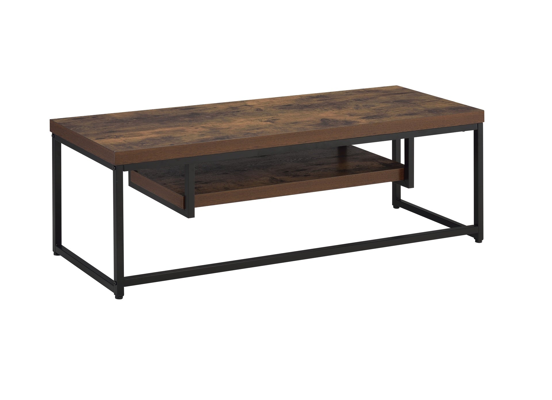 Bob Weathered Oak & Black Metal Finish TV Stand