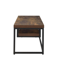 Bob Weathered Oak & Black Metal Finish TV Stand