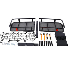 Hitch Mount Cargo Carrier Basket 60" X 21" X 6"+Waterproof Cargo Bag 13 Cubic Feet(56" 20" 20"),Hauling Weight Capacity of 500 Lbs and A Folding Arm.with Hitch Stabilizer,Net and Straps