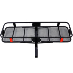 Hitch Mount Cargo Carrier Basket 60" X 21" X 6"+Waterproof Cargo Bag 13 Cubic Feet(56" 20" 20"),Hauling Weight Capacity of 500 Lbs and A Folding Arm.with Hitch Stabilizer,Net and Straps