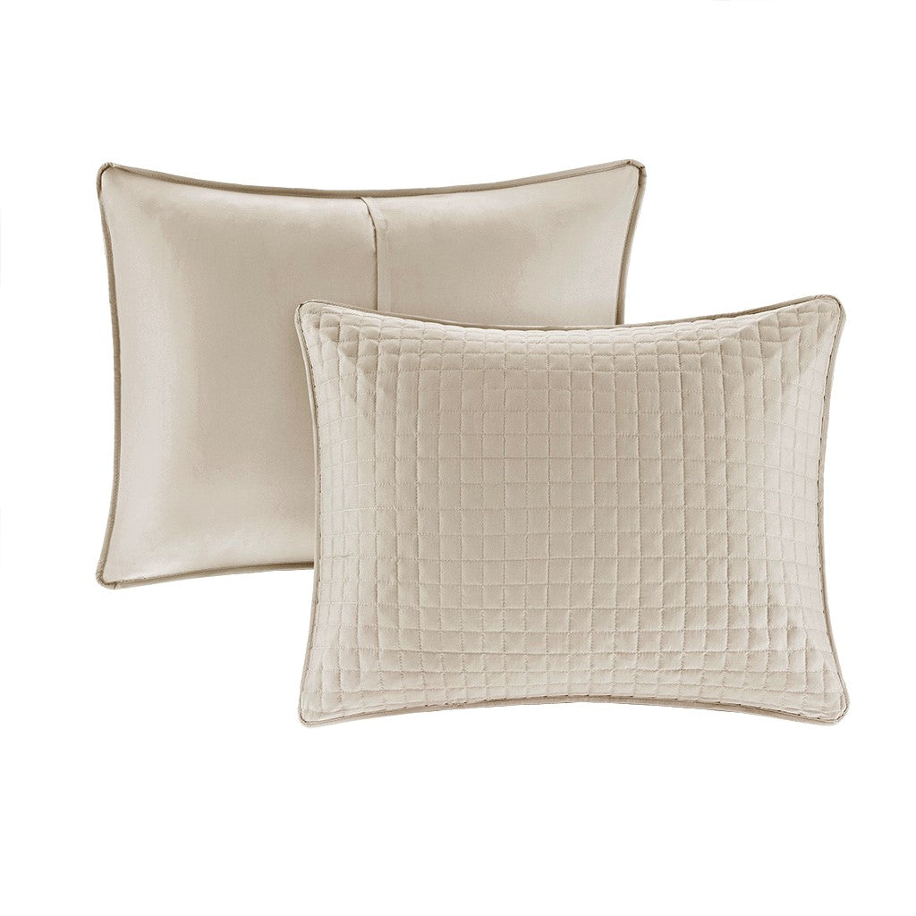 3 Piece Reversible Quilt Set Khaki Full/Queen