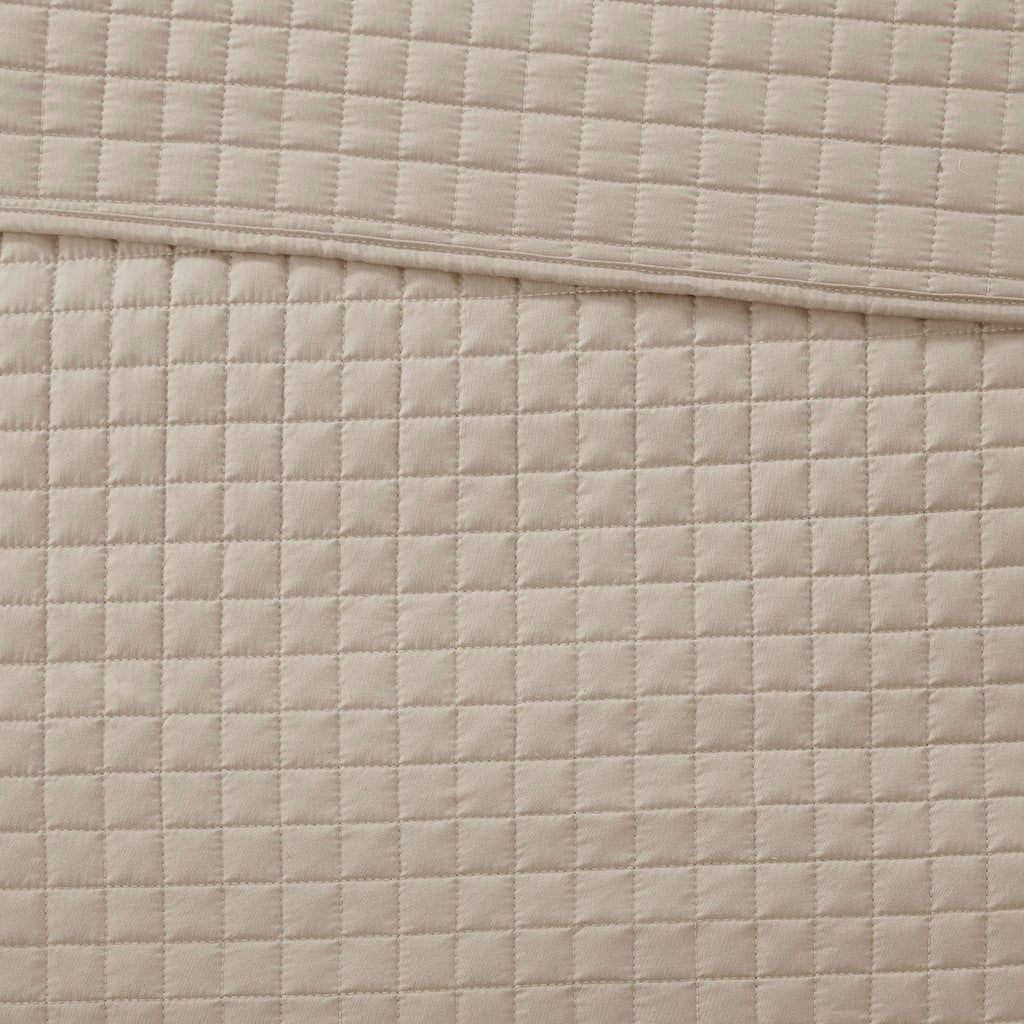 3 Piece Reversible Quilt Set Khaki Full/Queen