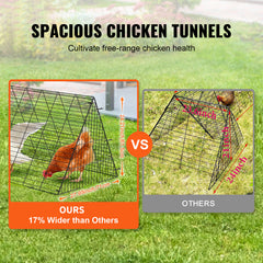 Chicken Tunnels, 118.1 x 28 x 24.2 inch (LxWxH) Chicken Tunnels for Yard, Portable Chicken Tunnels for Outside Easy Installation, Chicken Coop Run, Suitable for Chickens, Ducks, Rabbits