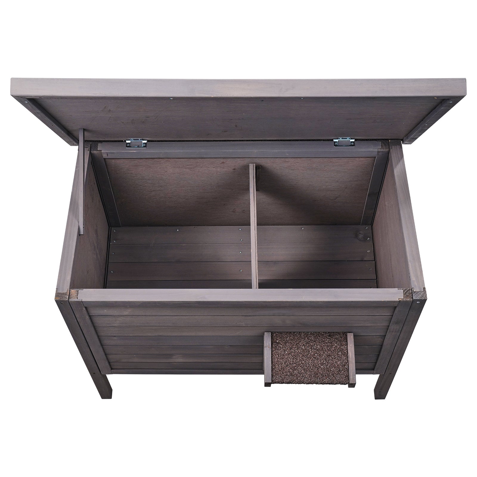 Outdoor Cat House Wooden Feral Cat Shelter with Roof & PVC Door Flaps