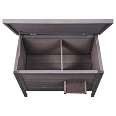 Outdoor Cat House Wooden Feral Cat Shelter with Roof & PVC Door Flaps