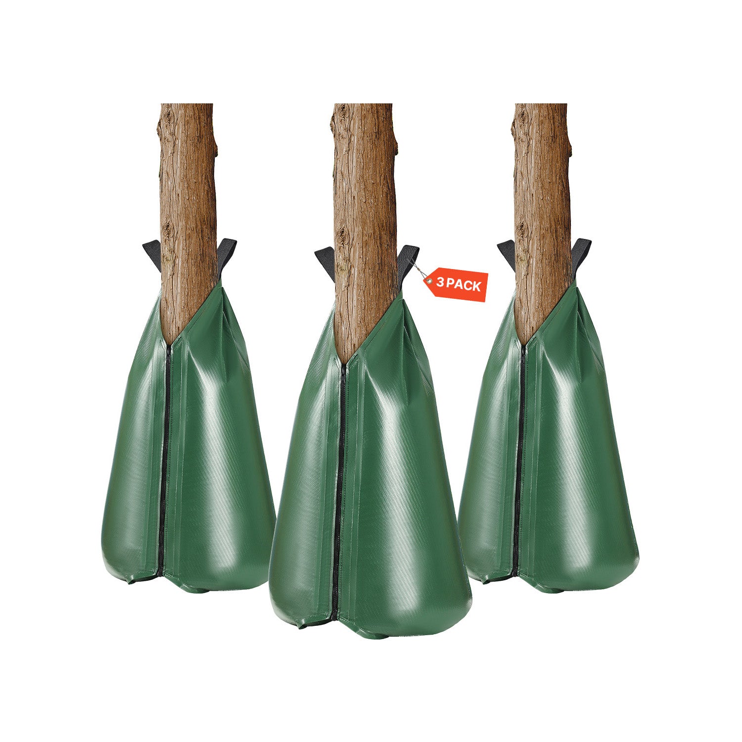 Tree Watering Bag Slow Release 3 Pack 20 Gallons, Water Bags for Trees, Refillable Tree Drip Irrigation Bags with Zipper, Durable Tree Watering System for Deep Root Targeting