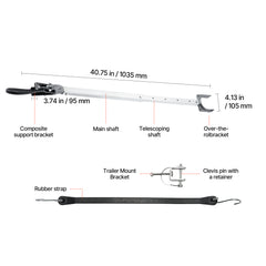 Adjustable Transom Saver 23-35 in Boat Transom Saver with Composite Head