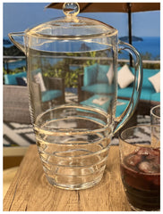 2.5 Quarts Water Pitcher with Lid, Swirl Unbreakable Plastic Pitcher, Drink Pitcher, Juice Pitcher with Spout BPA Free