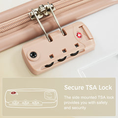 Luggage Sets New Model ABS Hardshell 3pcs Clearance Luggage Hardside Lightweight Durable Suitcase sets Spinner Wheels Suitcase with TSA Lock 20''24''28''( tan)
