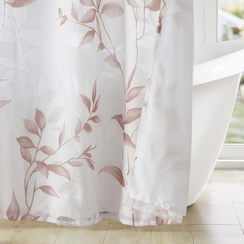 Burnout Printed Shower Curtain Mauve 72x72"