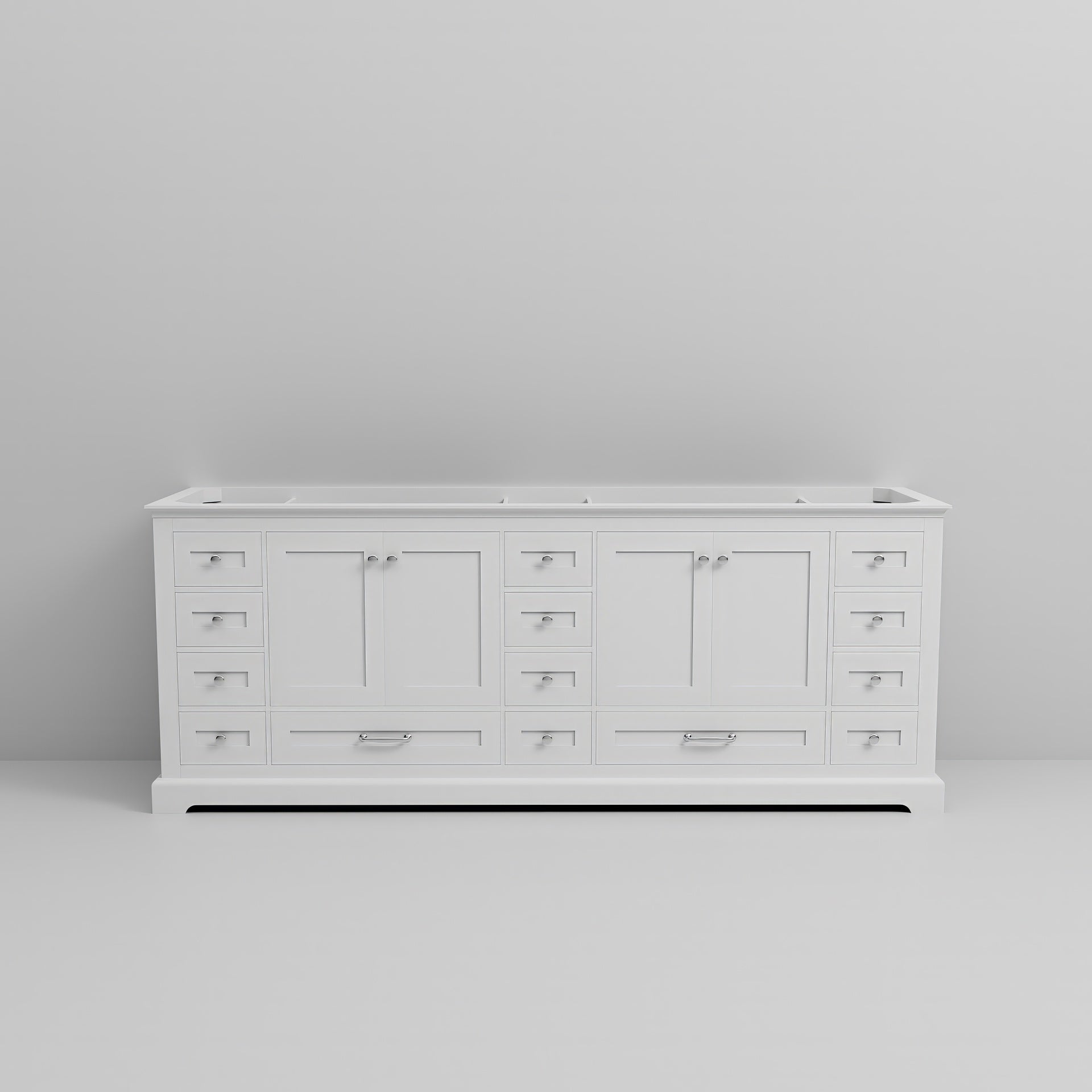 White Double Bath Vanity 84 in. W x 22 in. D