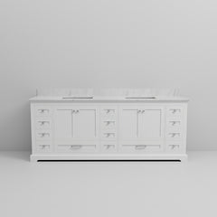 White Double Bath Vanity 84 in. W x 22 in. D, with Carrara Marble Top