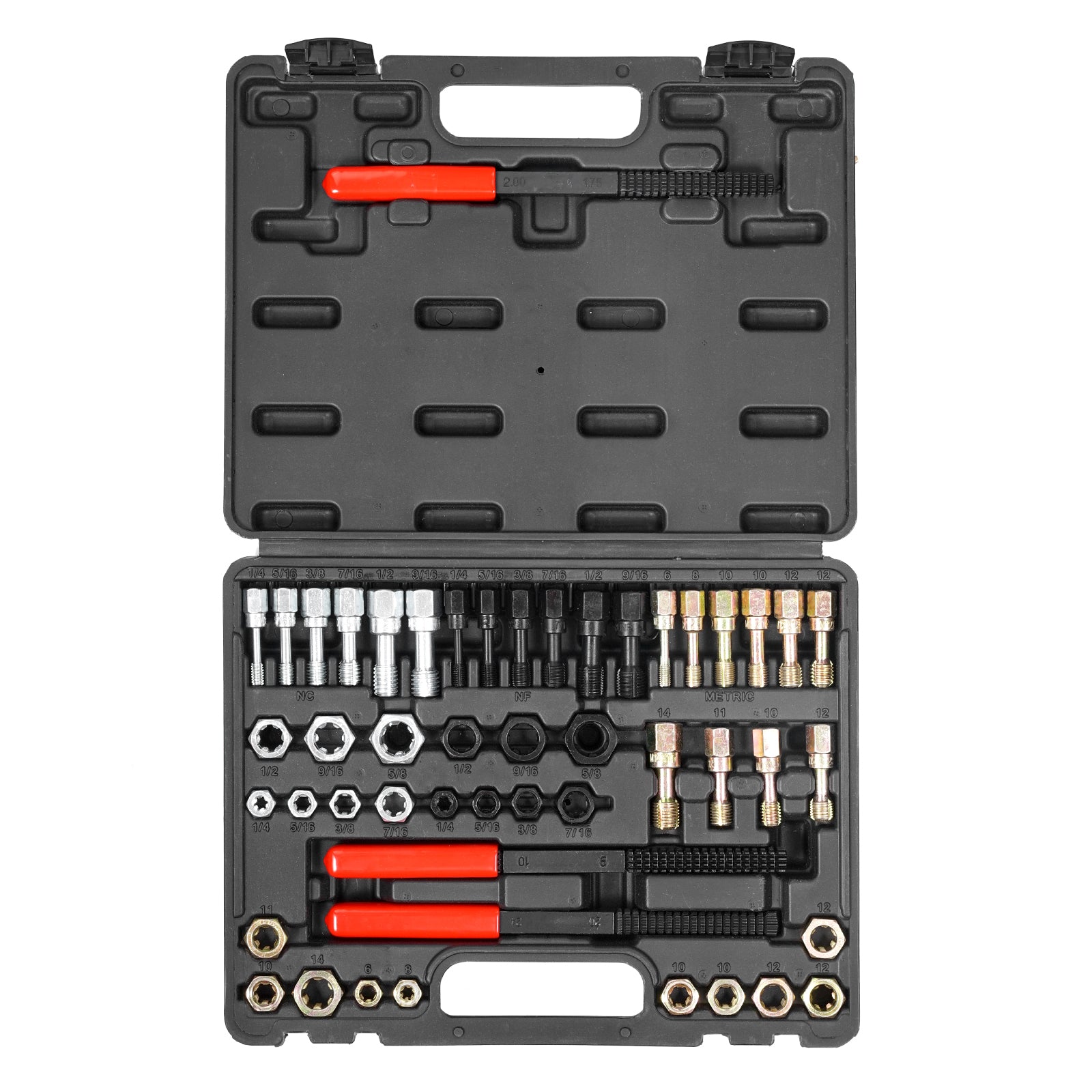 49PCS Thread Chaser Set UNC UNF Metric Thread Restorer Tool Rethreading