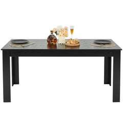 63in Rectangle Dining Table Wood Kitchen Table for 4-6 Person Black (Only Table)