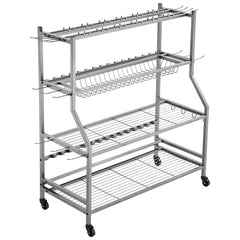 15 Pole Fishing Rod Holder Fishing Rack Cart Organizer with Wheels for Garage