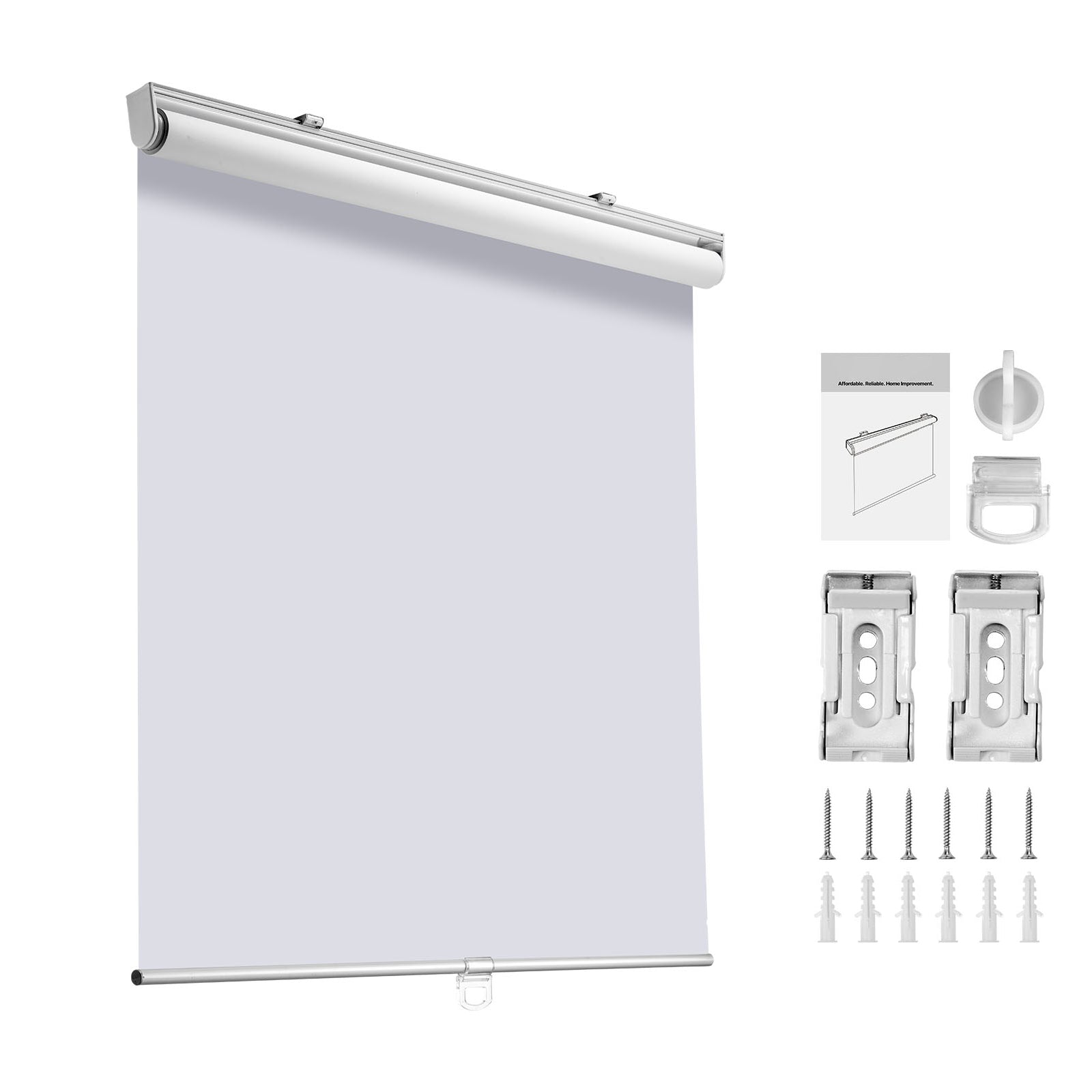 Cordless Roller Shades, 34 x 72 in, Pull Down Blackout Blinds for Windows Room Darkening, Thermal Insulated, Easy to Install, Blackout Roller Shades for Bedroom, Bathroom, Home, Office, White