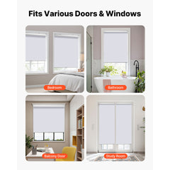 Cordless Roller Shades, 34 x 72 in, Pull Down Blackout Blinds for Windows Room Darkening, Thermal Insulated, Easy to Install, Blackout Roller Shades for Bedroom, Bathroom, Home, Office, White