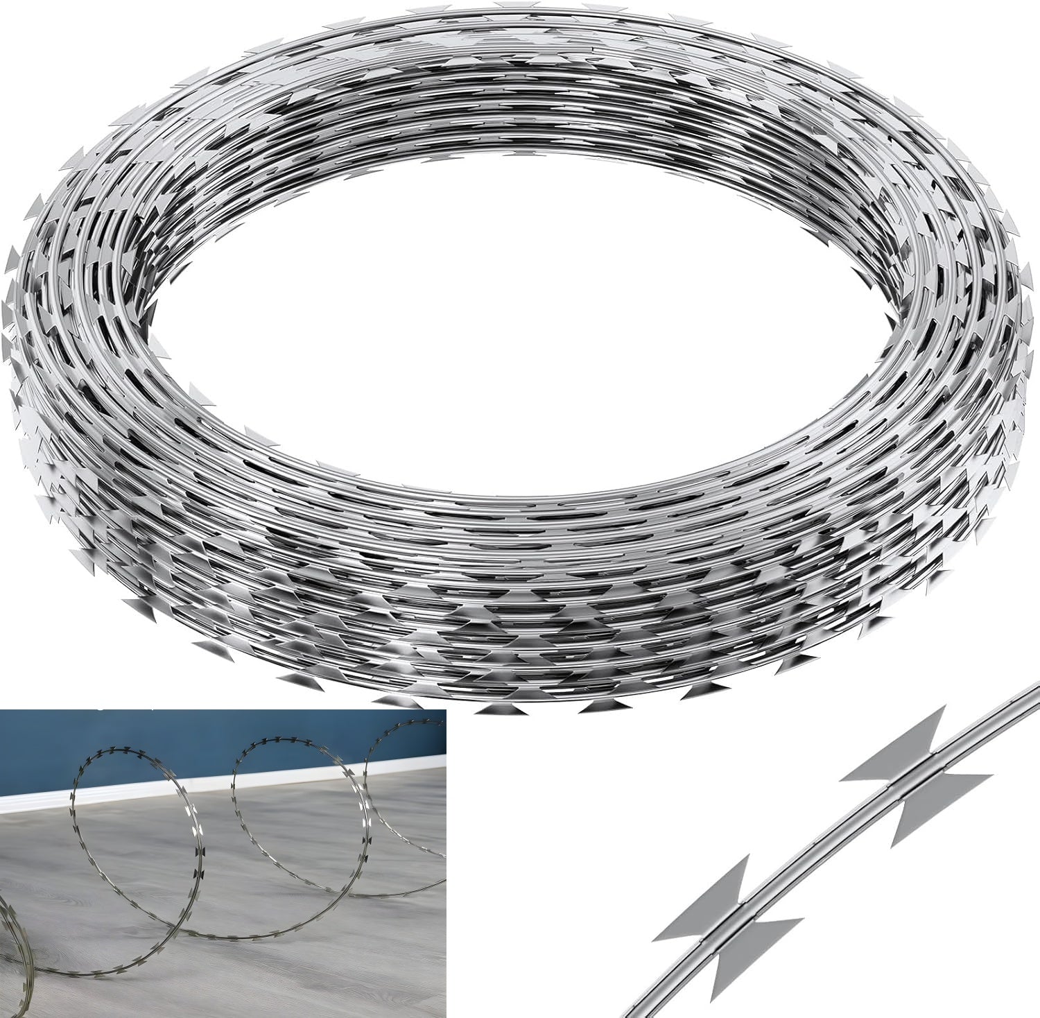 [Single Wire], Barbed Wire Fence, 325-foot Barbed Wire Fence, 1 Roll of Barbed Wire Fence, Barbed Wire, Galvanized Barbed Wire Fence, Barbed Wire Roll for Garden