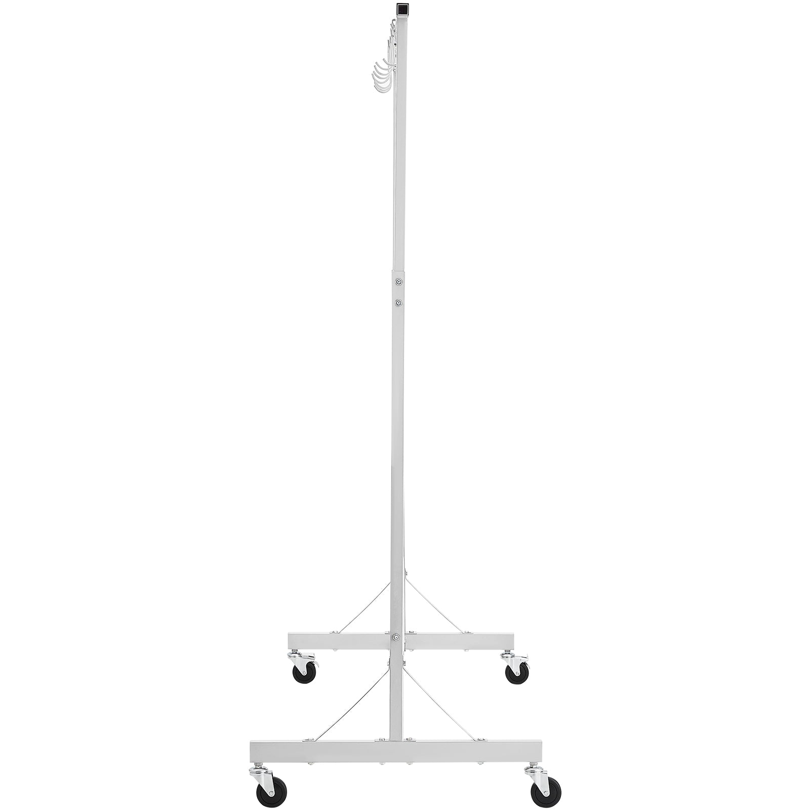 Painting Rack, 5 ft-7 ft Adjustable Height, 66 lbs Capacity Automotive Paint Rack Stand, 8 Hooks Painting Drying Rack with 4 Swiveling Wheels, Auto Body Stand for Auto Repair Shops & Garage