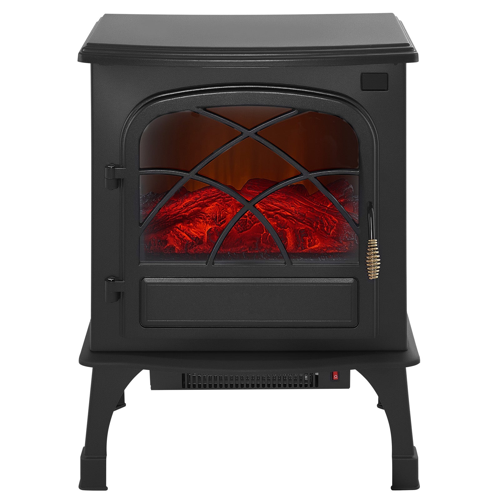 25.5 Inch Freestanding Electric Fireplace Heater 1500W Adjustable Flames Remote
