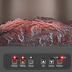 25.5 Inch Freestanding Electric Fireplace Heater 1500W Adjustable Flames Remote