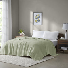 1 PCS Twin Cotton Blanket Green